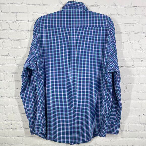 Vineyard Vines Performance Golf Shirt Mens XL Long Sleeve Wicking Plaid Gingham - Picture 2 of 8